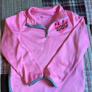 Under armor pink girls zip shirt